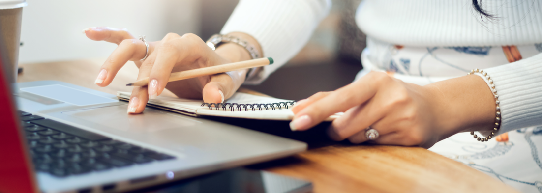 A woman working with a computer