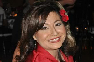 A happy woman smiling