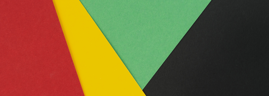 Abstract geometric black, red, yellow, green color banner